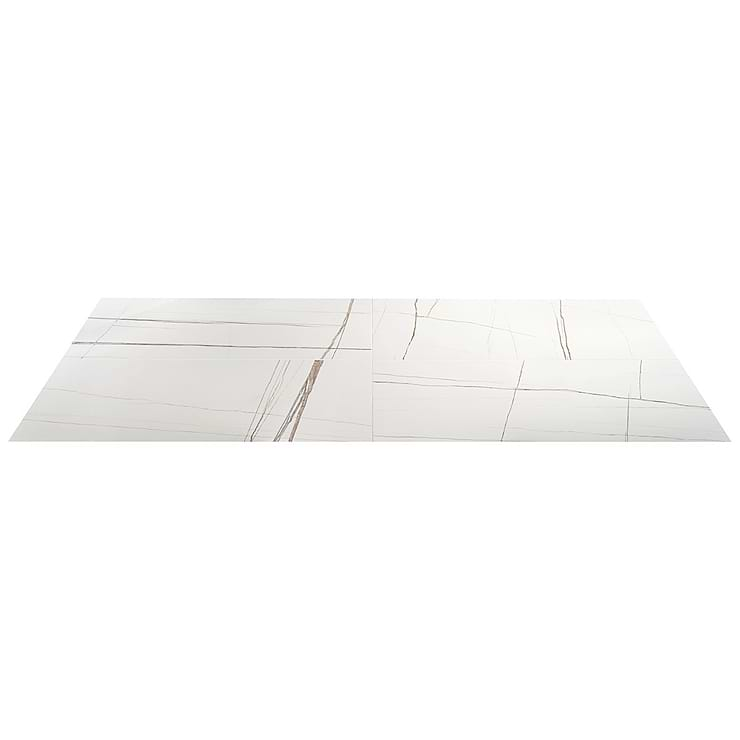 Minera Sahara Blanco White 24x48 Marble Look Polished Porcelain Tile