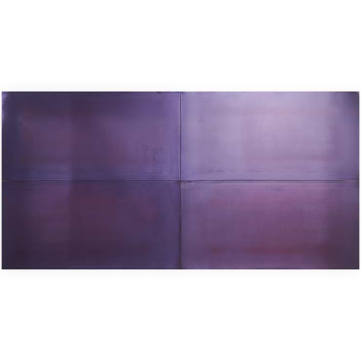 Amulet Mist Aubergine 18x36 Purple Metal Laminated Porcelain Tile