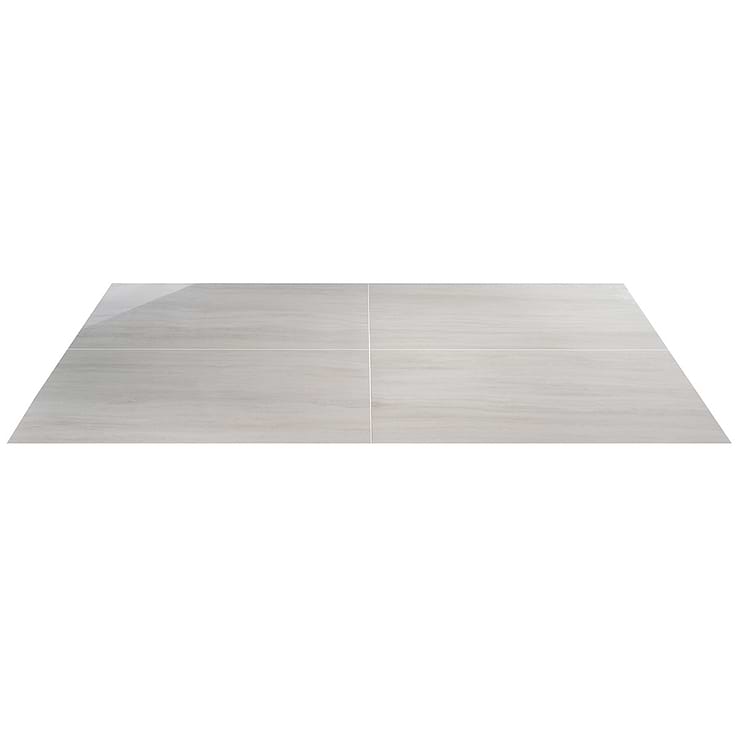 Nashville White 24x48 Travertine Look Polished Porcelain Tile