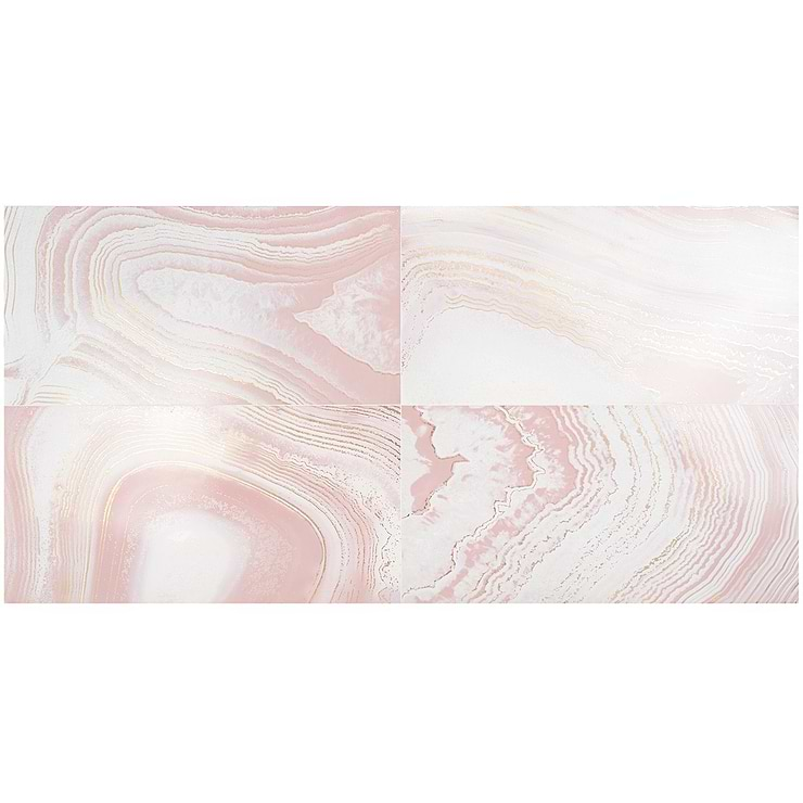 Agate Art Himalaya Pink 24x48 Artisan Decor Polished Porcelain Tile