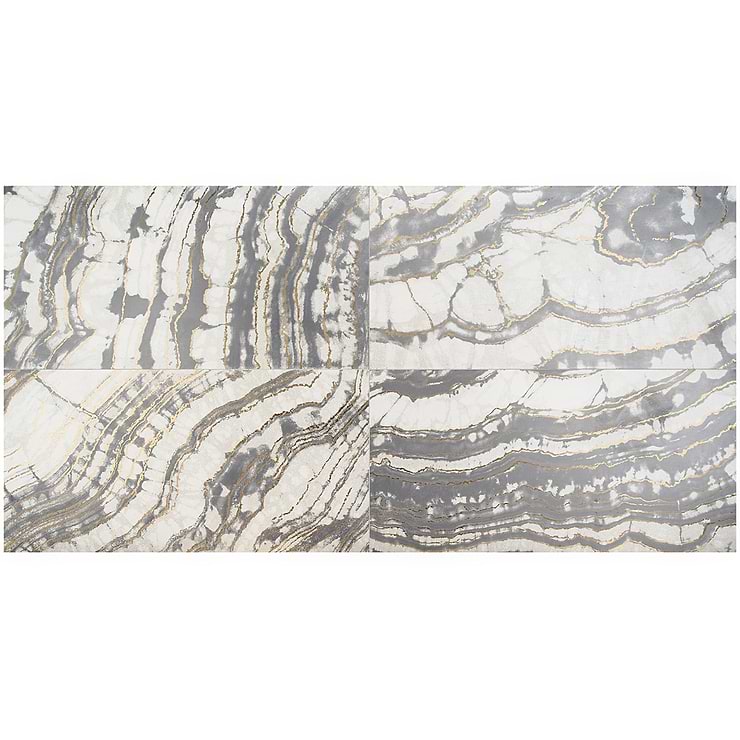 Agate Art Smoke Gray 24x48 Artisan Decor Polished Porcelain Tile