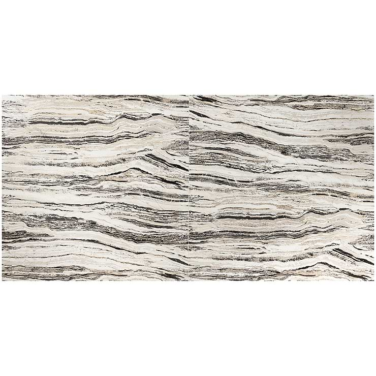 Lux Travertino Black Gold 24x48 Artisan Decor Porcelain Tile