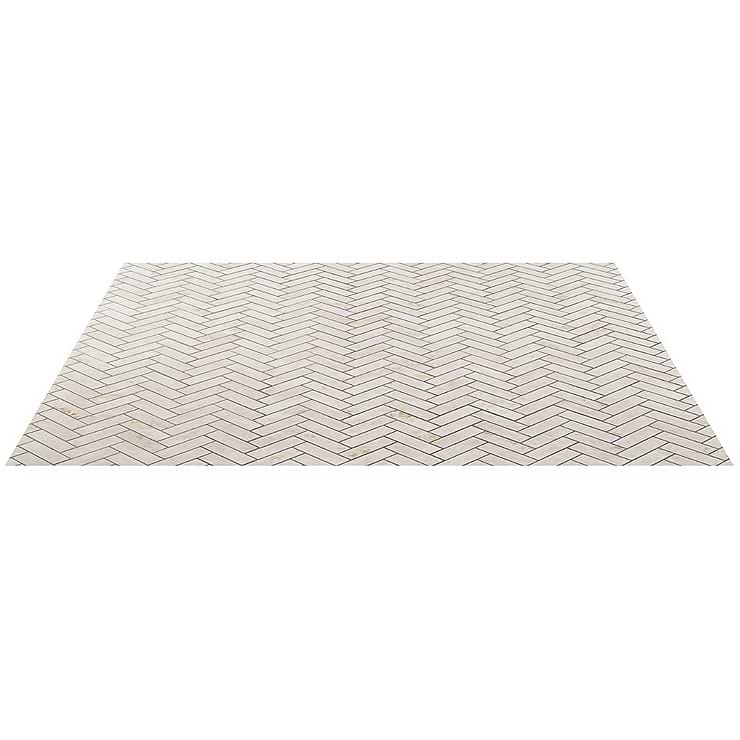 Portrait Ivory 1x4 Herringbone Matte Porcelain Mosaic Tile