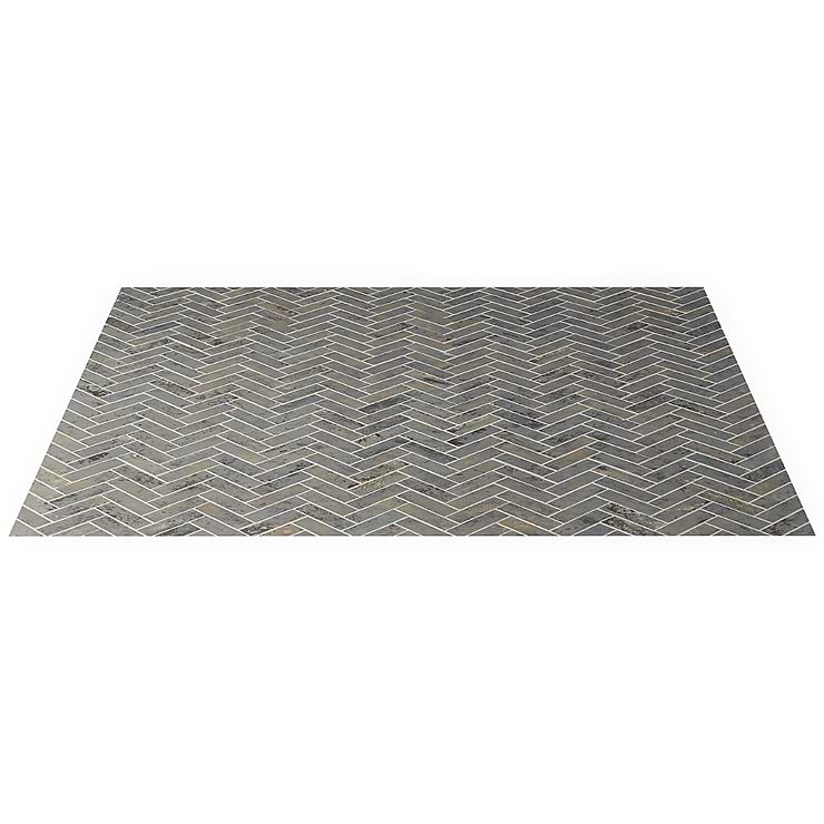 Portrait Sage Gray 1x4 Herringbone Matte Porcelain Mosaic Tile