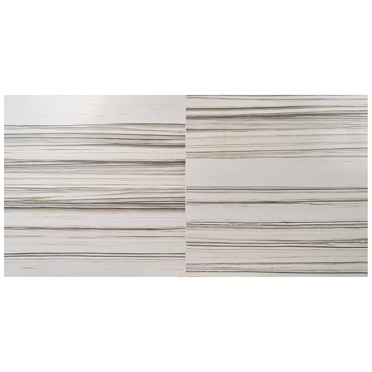 Romani Zebrino Brown and White 24x48 Marble Look Satin Porcelain Tile