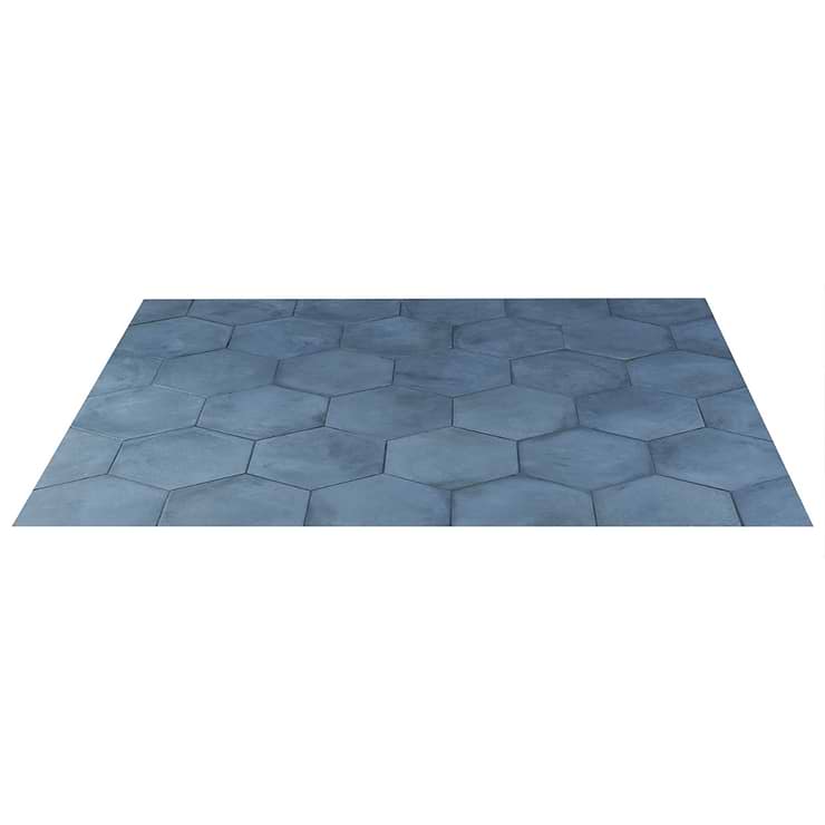 Ava Blue Ocean 8" Hexagon Matte Porcelain Tile
