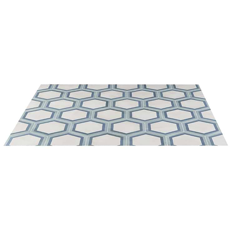Ava Deco Ocean Cielo 8" Hexagon Matte Porcelain Tile