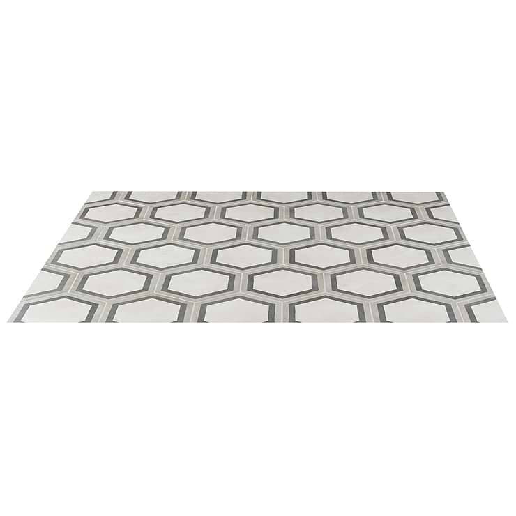 Ava Deco Sabbia Charcoal 8" Hexagon Matte Porcelain Tile
