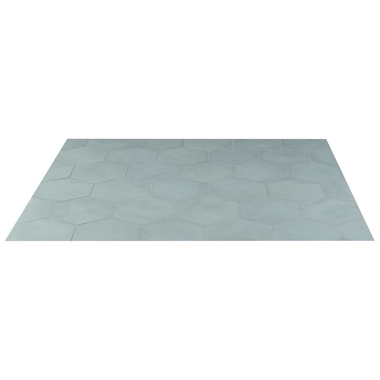 Ava Green Cielo 8" Hexagon Matte Porcelain Tile