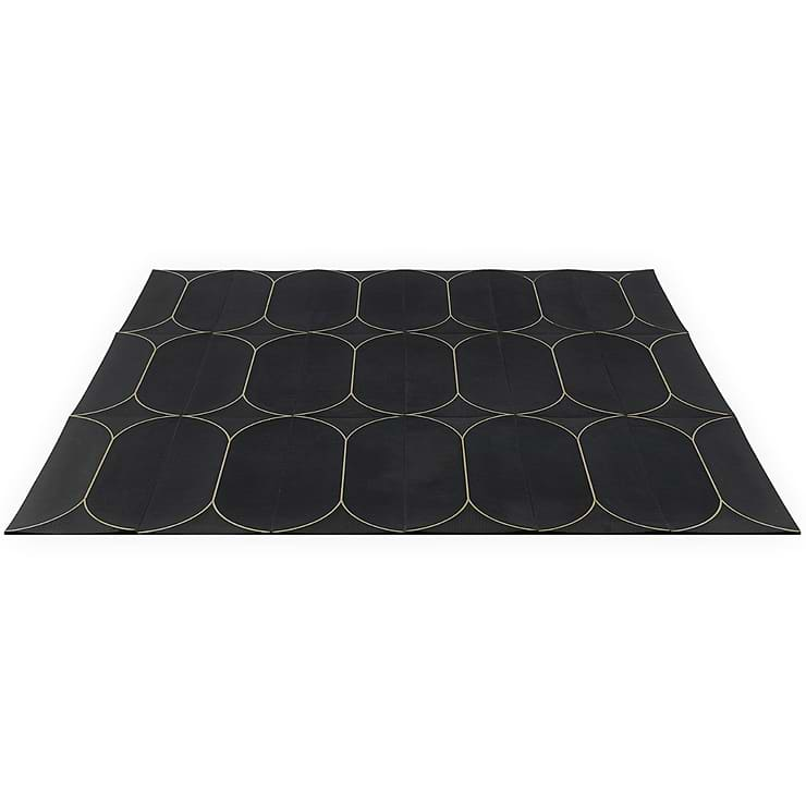 Calypso 3D Carved Nero Black Brass Inlay 8x16 Textured Honed Marble Limestone Tile