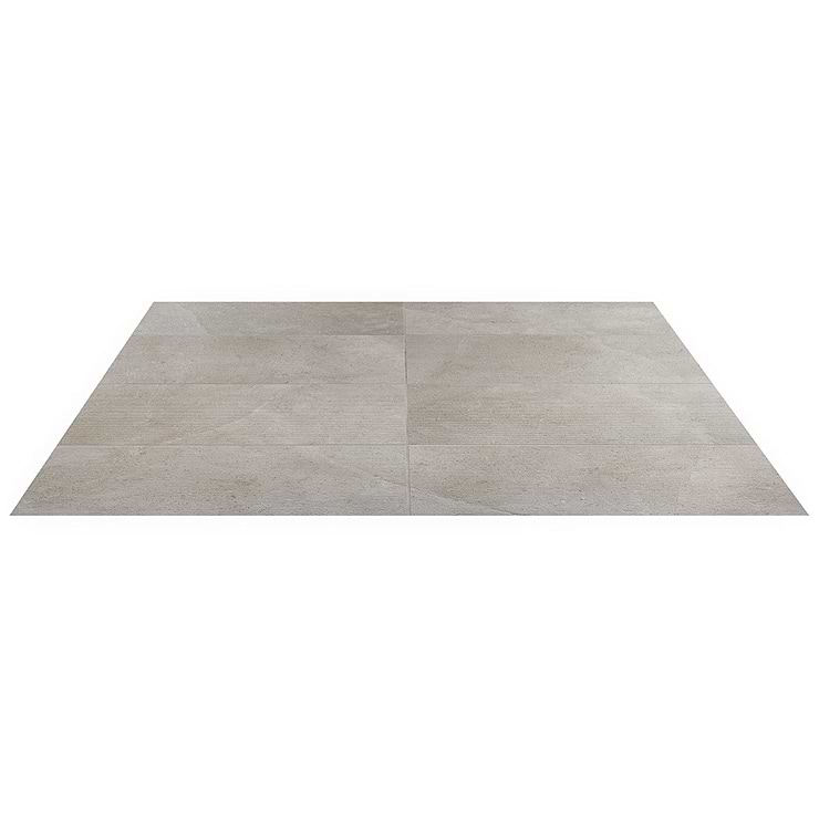 New Rock Fumo Light Gray 12x24 Chiseled Limestone Look Matte Porcelain Tile 