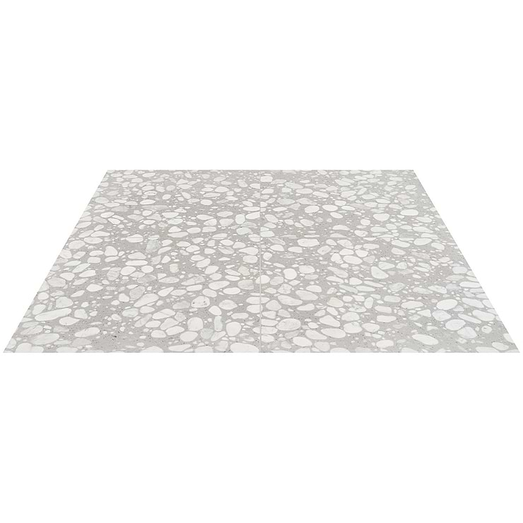 Terrazzo Italy Sacra Grigio Gray 24x24 Honed Terrazzo Tile