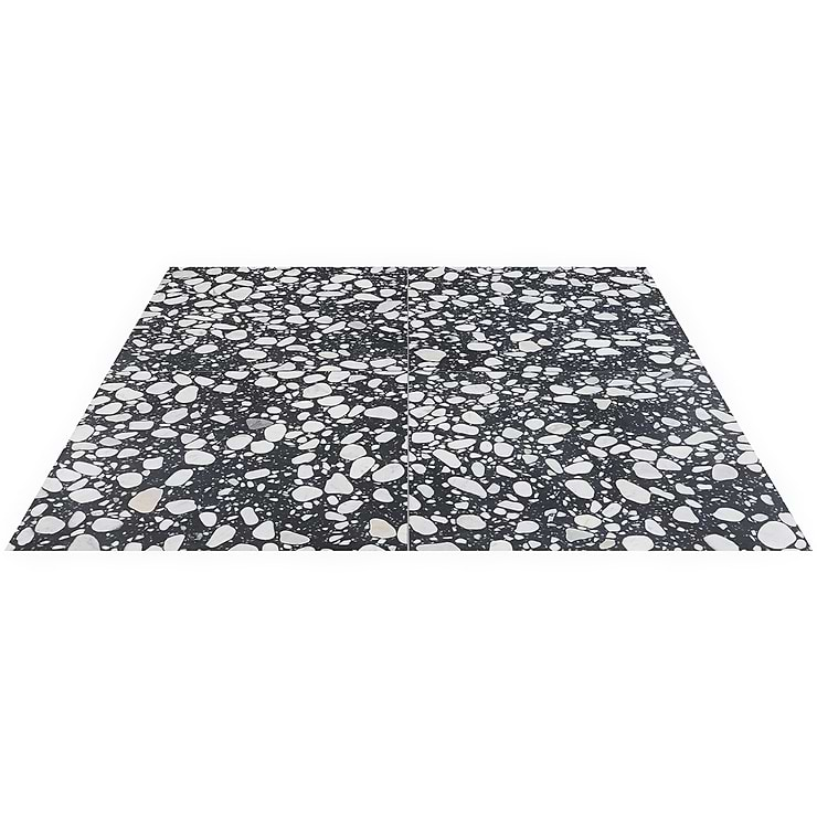 Terrazzo Italy Sacra Nero Black & White 24x24 Honed Terrazzo Tile