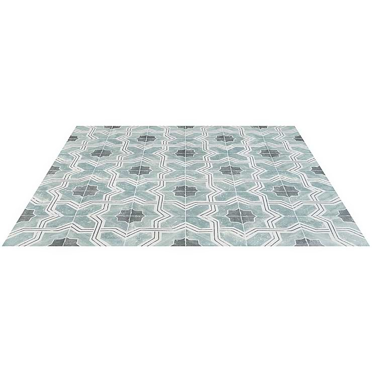 Alesso Deco Iberia Green 8x8 Matte Porcelain Tile