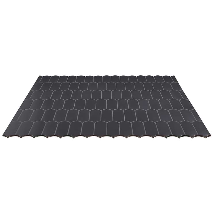 Parry Charcoal 3x8 Fishscale Matte Ceramic Wall Tile