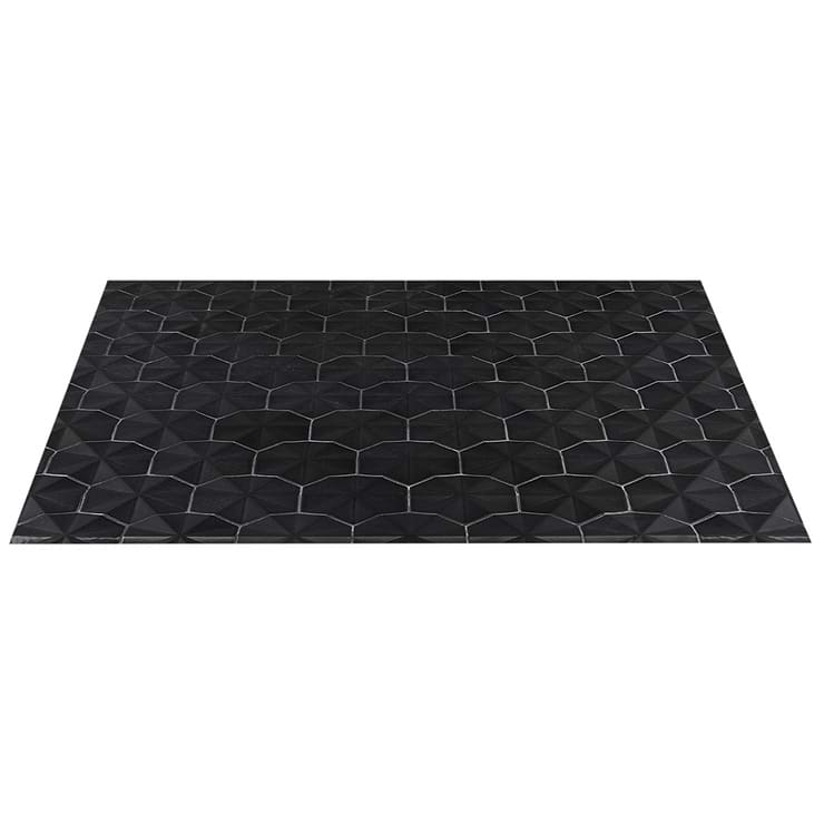 Zeal Ogassian 3D 6" Hexagon Gunmetal Gray Glazed Porcelain Tile