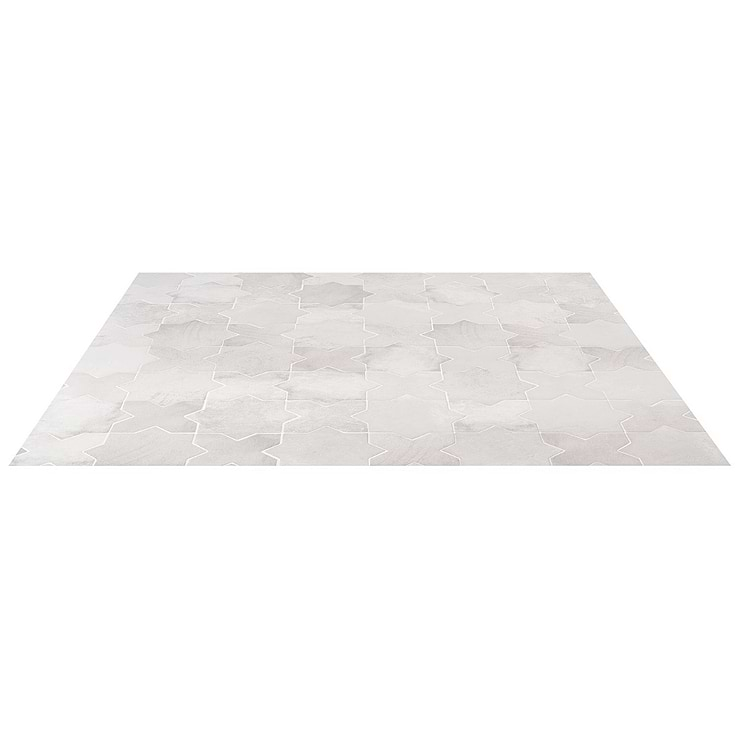 Parma White Matte Star and White Matte Cross 6" Terracotta Look Porcelain Tile