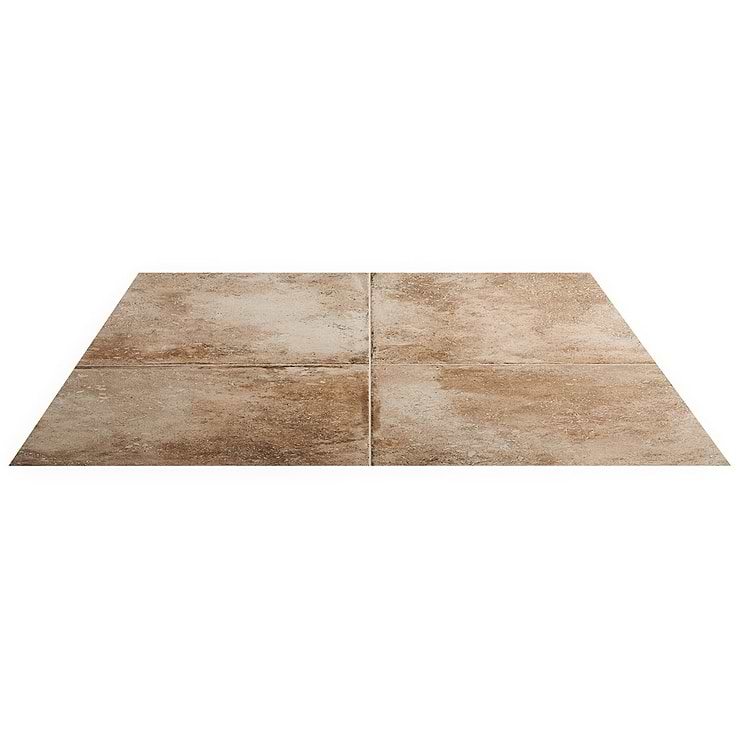 Seville Delfi Dark Beige 24x24 Travertine Look Matte Porcelain Tile