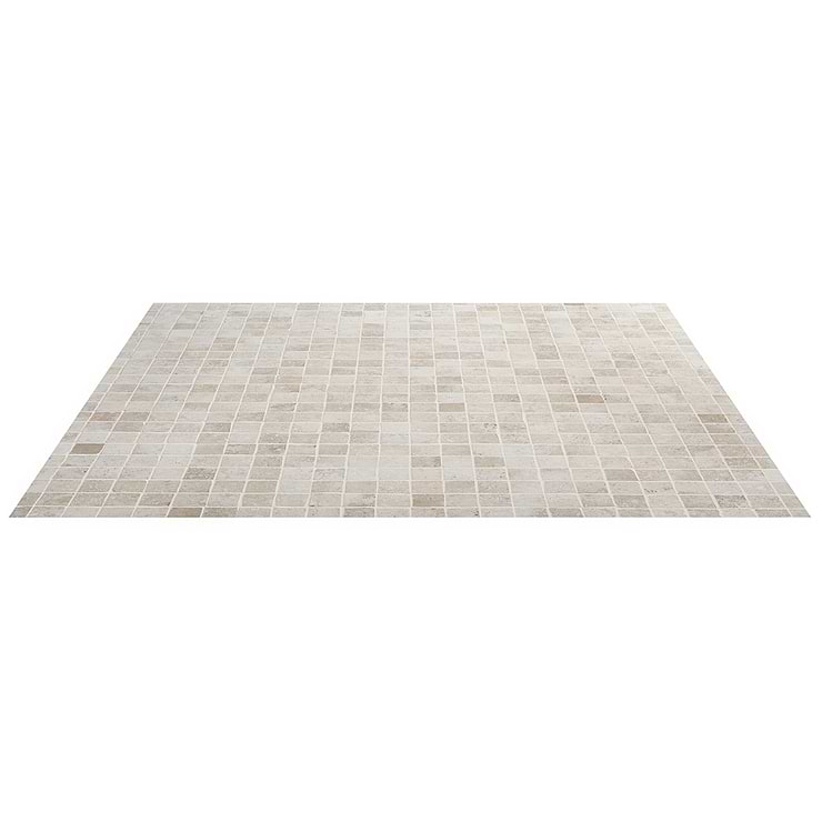 Seville Olimpia White 2x2 Travertine Look Matte Porcelain Mosaic Tile