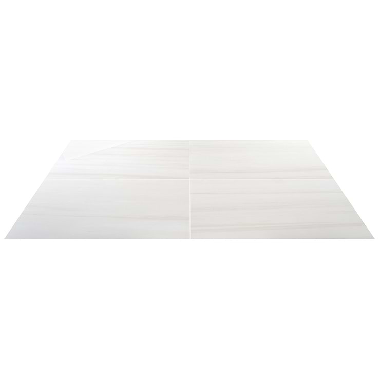 Minera Dolomite Warm White 24x48 Marble Look Polished Porcelain Tile