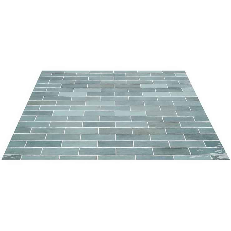 Portmore Aqua Blue 3x8 Glossy Ceramic Subway Tile