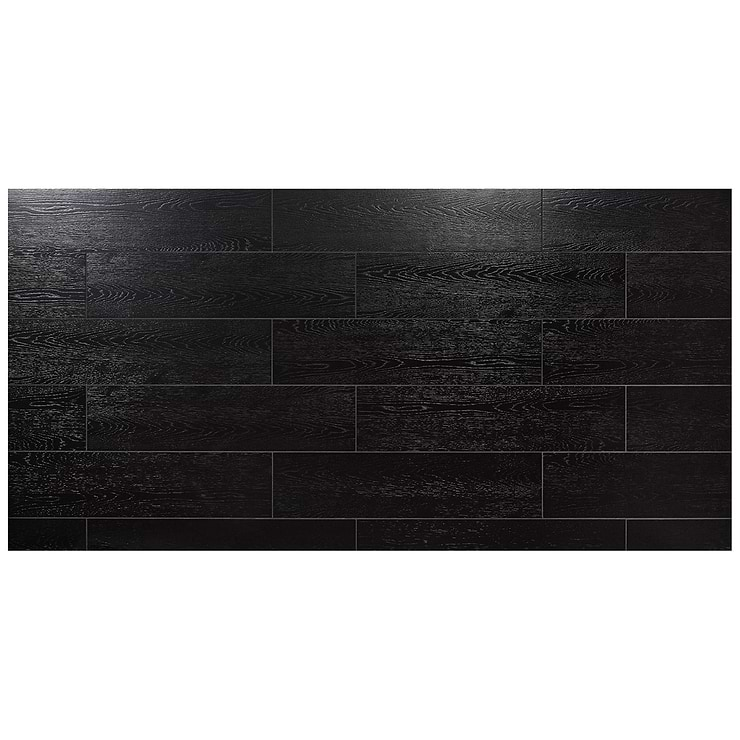 Skoven Nero 8x36 Black Matte Porcelain Wood Look Tile