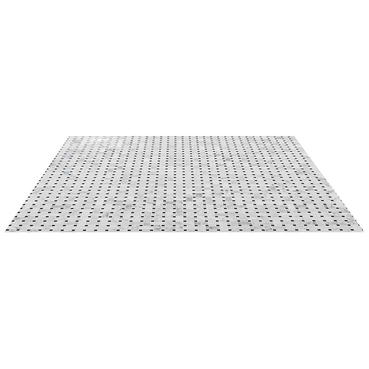 Trenza Basket Weave Carrara Marble Polished Mosaic Tile