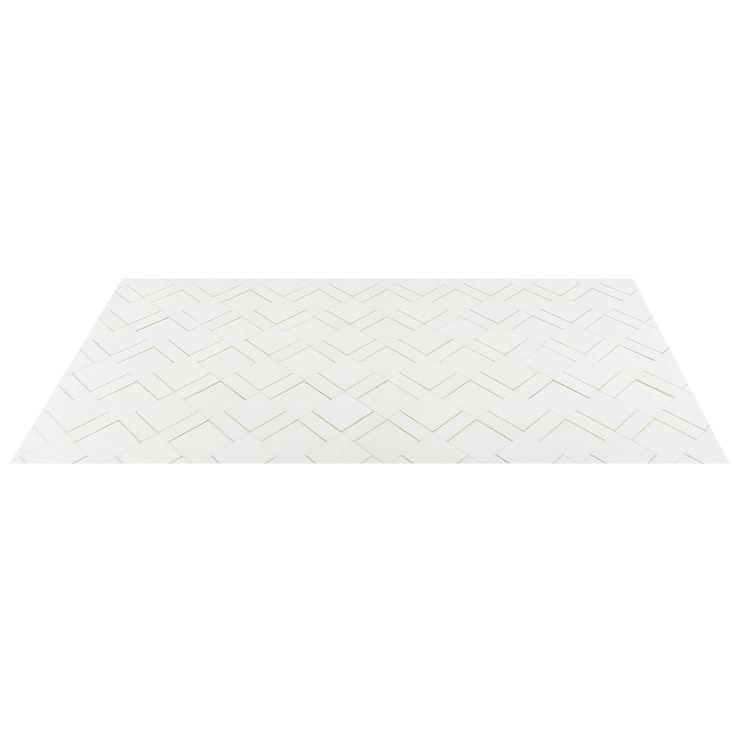 Enver Thassos Polished Marble and Brass Mosaic Tile