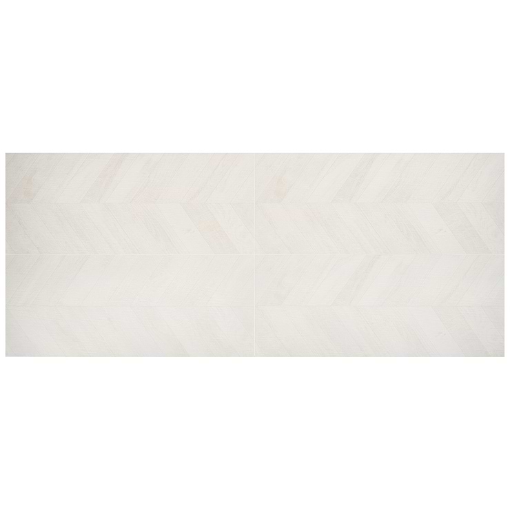 Kenridge Chevron White 24x48 Wood Look Matte Porcelain Tile
