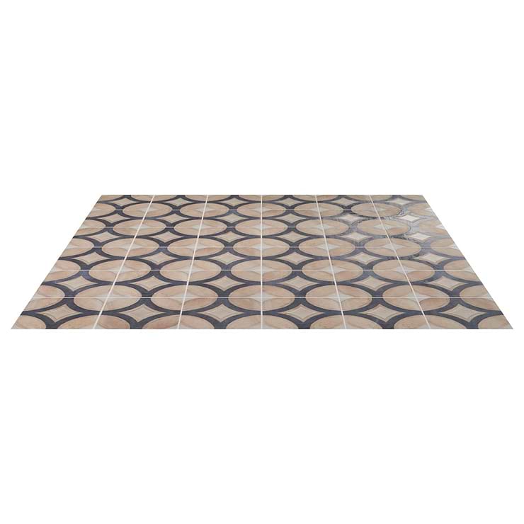 Angela Harris Mediterra Circles Terra Cream 8x8 Matte Porcelain Tile