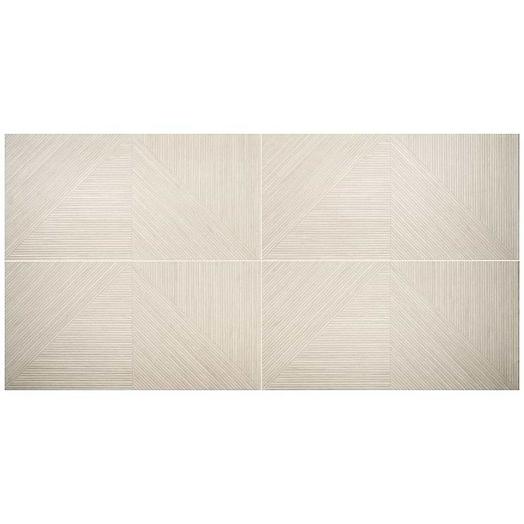 Enso Ash Beige 24x48 Ribbed Matte Porcelain Wood Look Tile