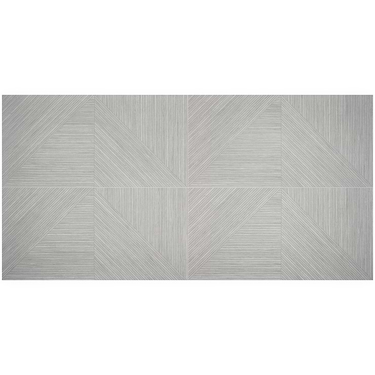 Enso Gray 24x48 Ribbed Matte Porcelain Wood Look Tile