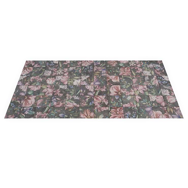 Angela Harris Wilder Garden Pink 8x8 Mural Matte Porcelain Tile