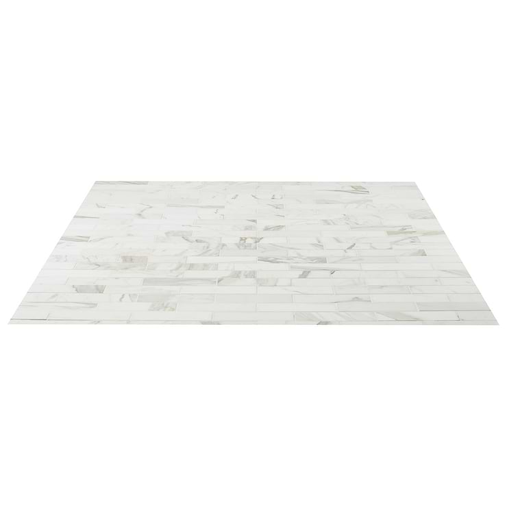 Calacatta White Gold 2x8 Honed Marble Subway Tile