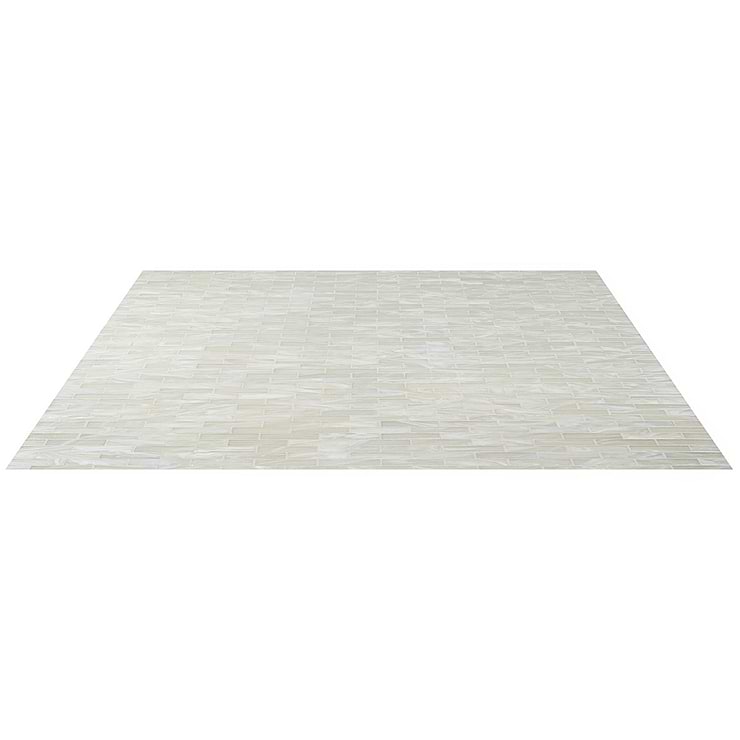 Artwater Iridescent Pearl White 1x4 Polished Glass Mosaic Tile