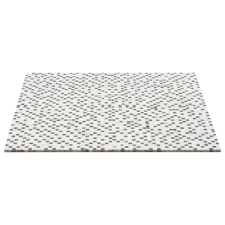 Kelli Ellis Soli White 1x1 Marble & Mirror Polished Mosaic Tile