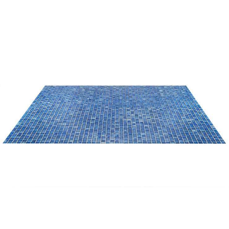 Marley Lake Blue 1x1 Polished Glass Mosaic