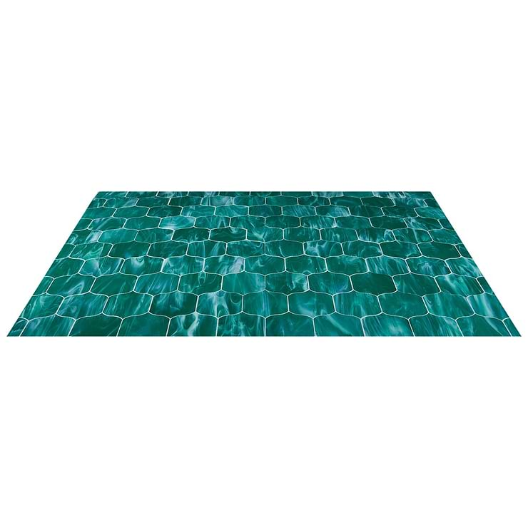 Bespoke Jade 4x6 Lantern Polished Glass Mosaic Tile