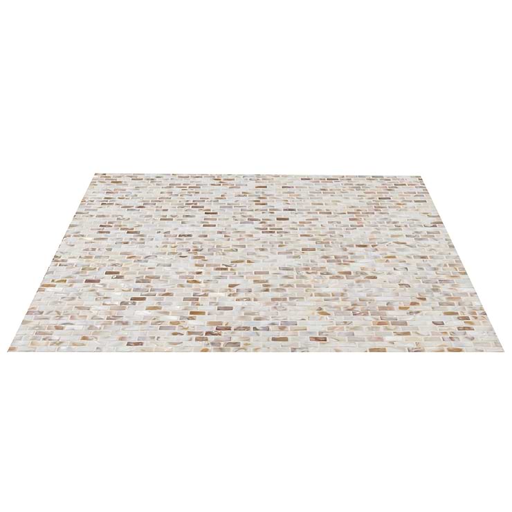 South Seas Pearls 1/2x1 Mini Brick Pattern Polished Mosaic Tile