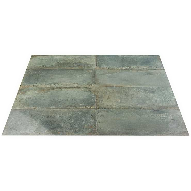 Angela Harris Flatiron Aquamarine 12x24 Semi-Polished Porcelain Tile