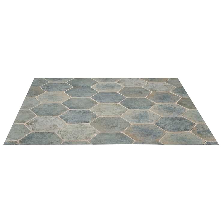 Kalay Green 9" Hexagon Polished Porcelain Tile
