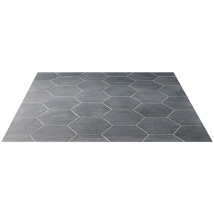 Texstone Antracita Dark Gray 9" Matte Porcelain Hexagon Tile