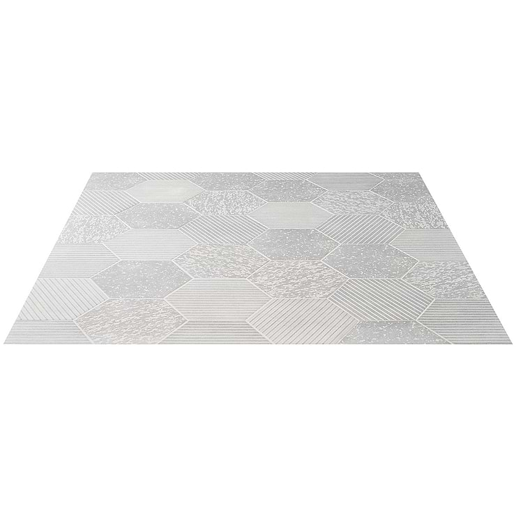 Texstone Deco Gris Gray 9" Matte Porcelain Hexagon Tile