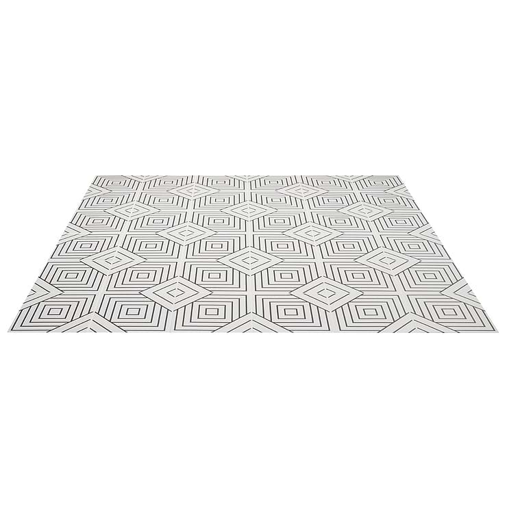 B2W Line Positive 8x8 Matte Porcelain Tile