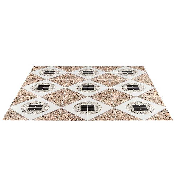 Chips Deco Terracotta Multicolor 8x8 Terrazzo Look Matte Porcelain Tile