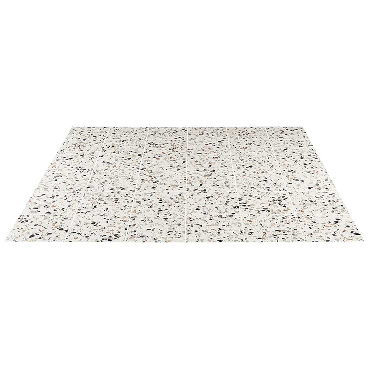 Chips Macro Bianco White 8x8 Terrazzo Look Matte Porcelain Tile