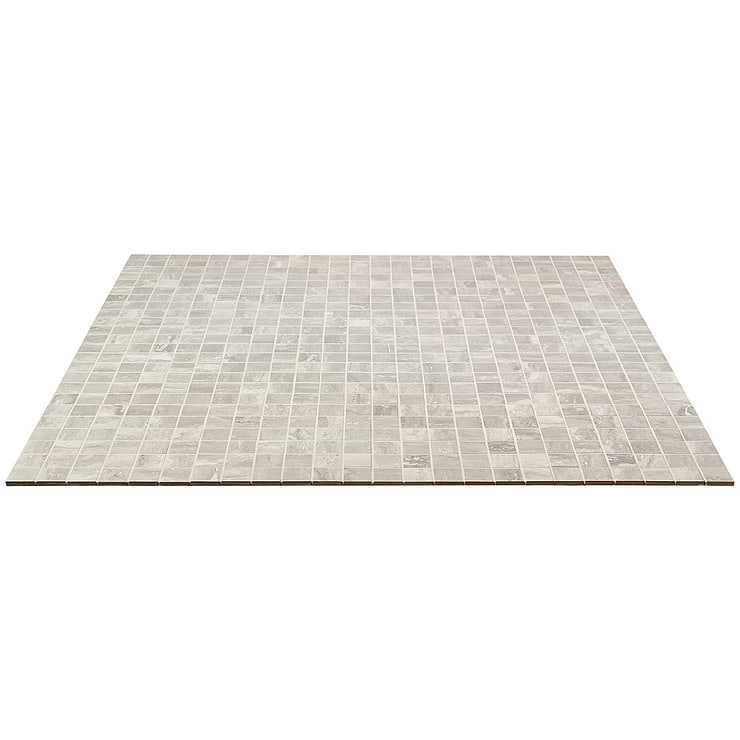 Basic Travertine Silver 2x2 Matte Porcelain Mosaic Tile