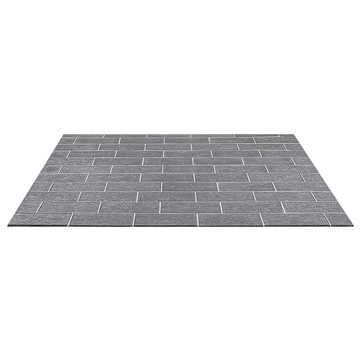 Veda Black Silver 4x9 Polished Glass Tile