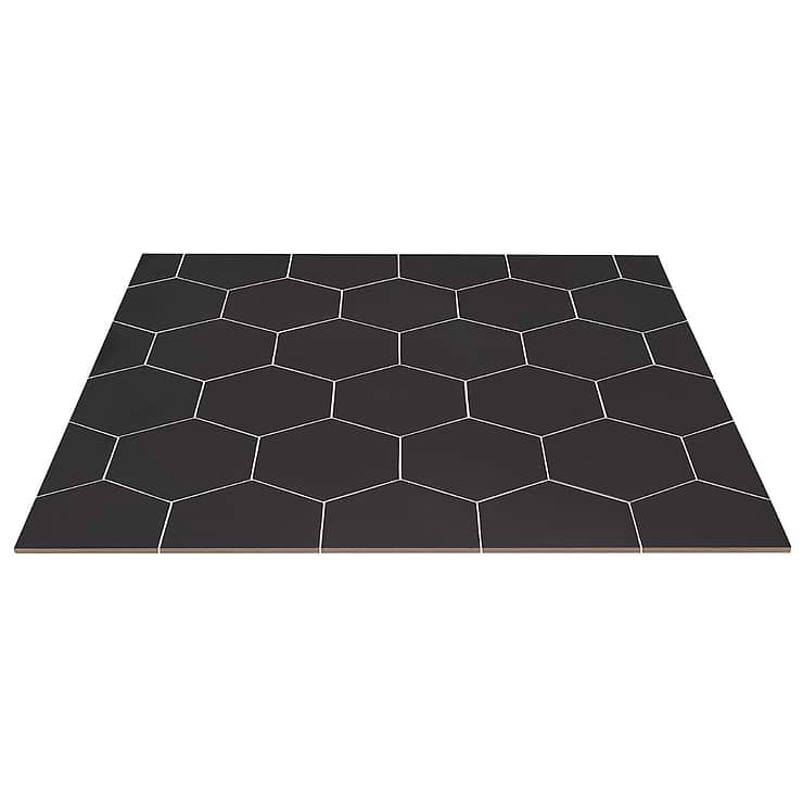 Symetro Hexagon Black 10" Matte Porcelain Tile