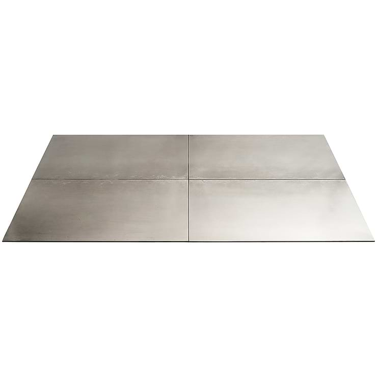 Amulet Mist Silver 18x36 Metal Laminated Porcelain Tile